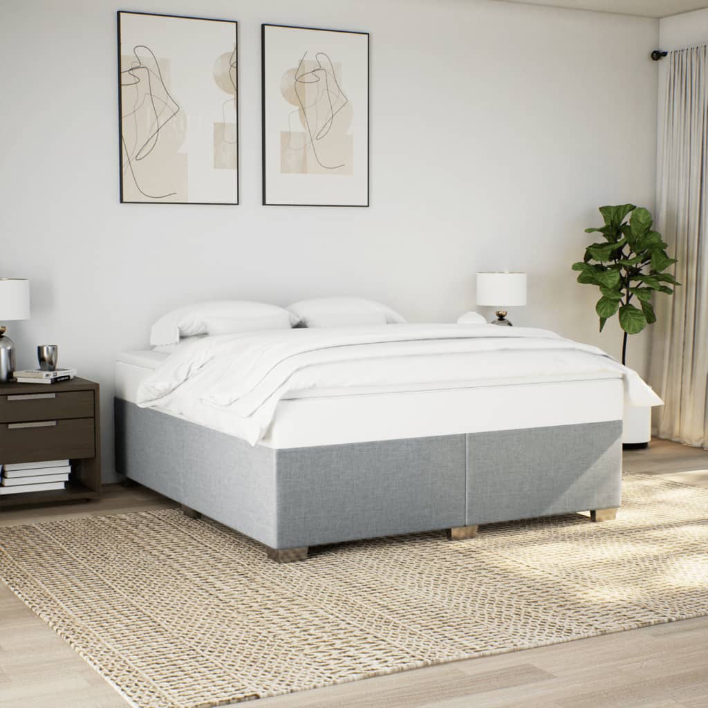Cadre de lit sans matelas gris clair 180x200 cm tissu - XIOS