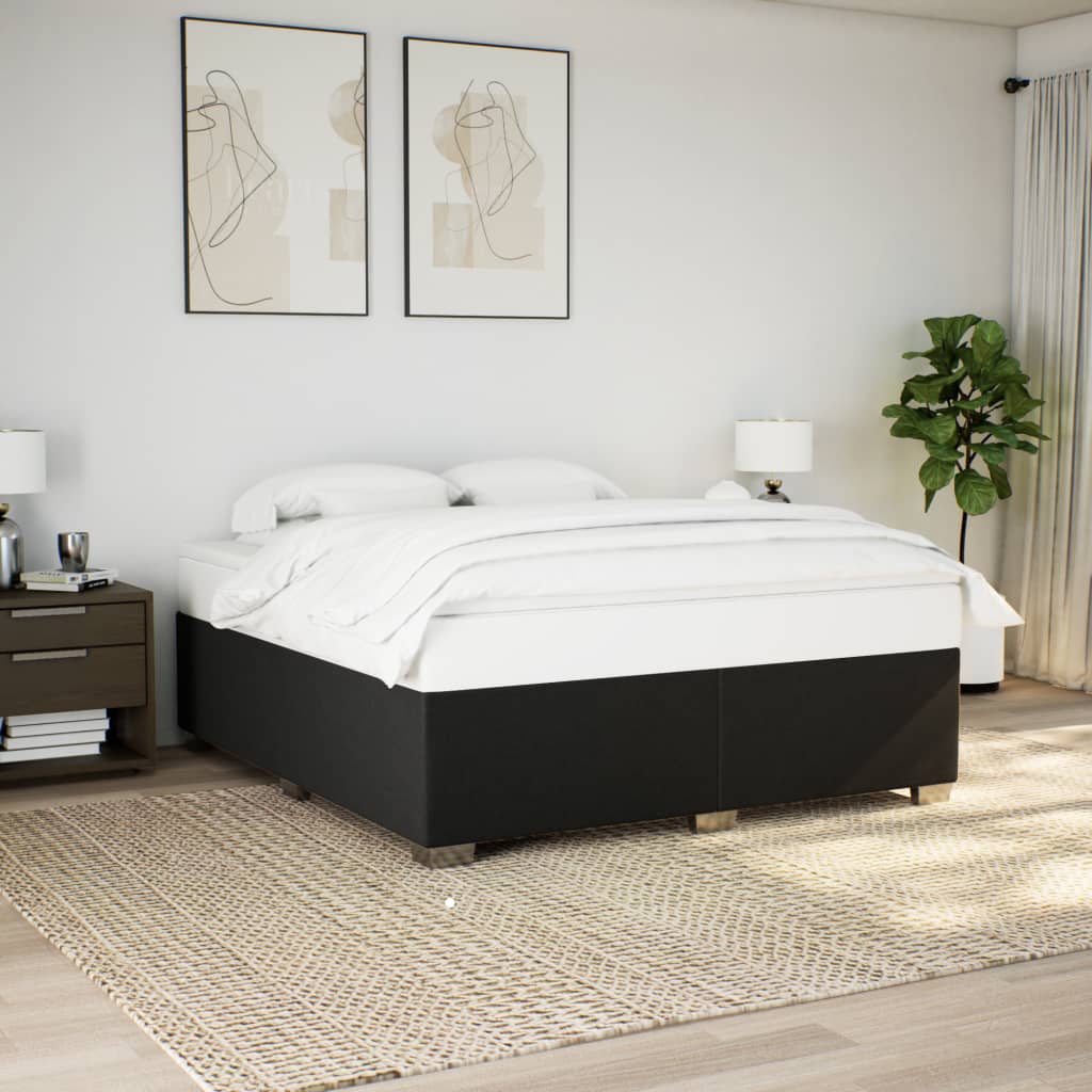 Cadre de lit sans matelas noir 180x200 cm tissu - XIOS