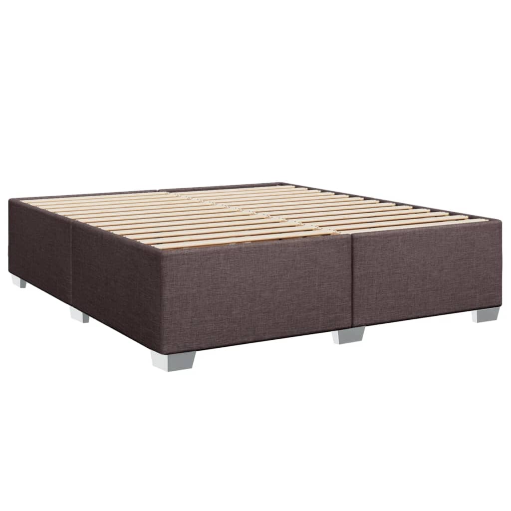 Cadre de lit sans matelas marron foncé 180x200 cm tissu - XIOS
