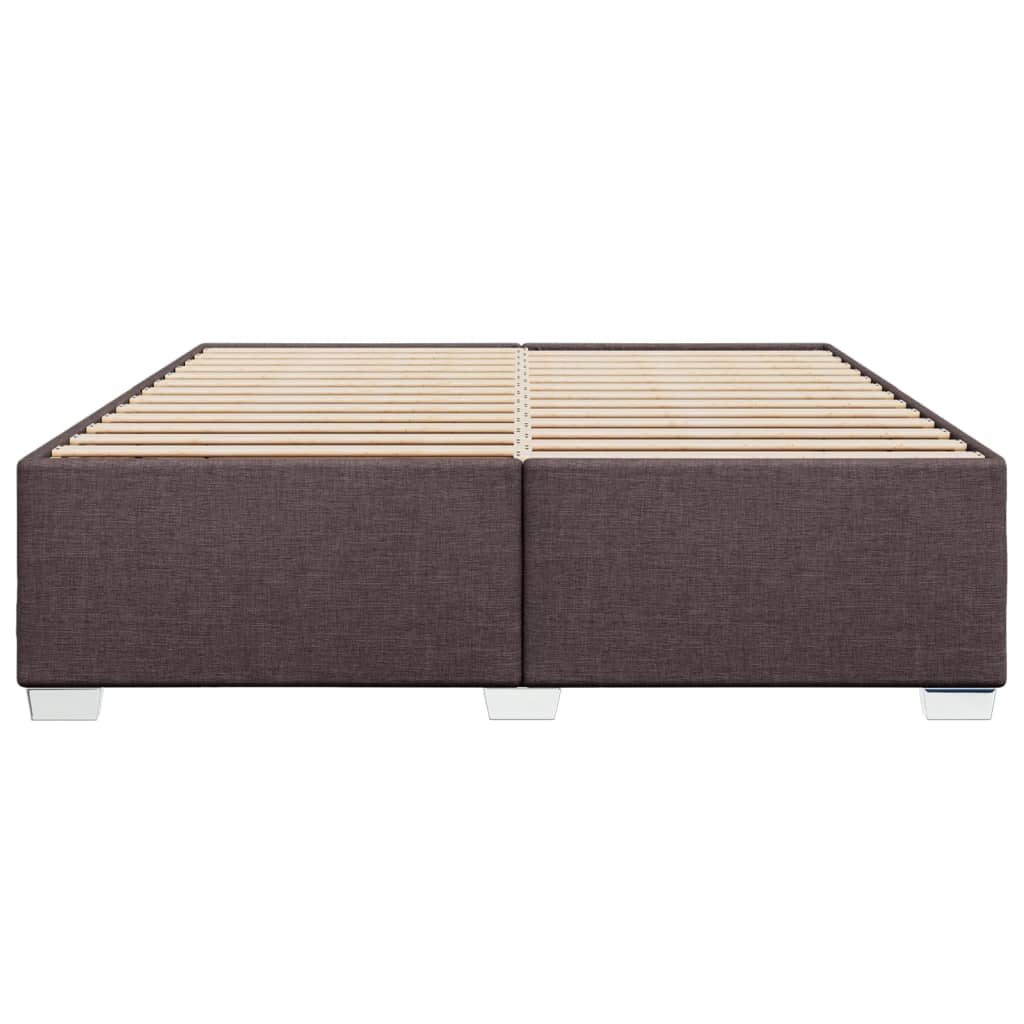 Cadre de lit sans matelas marron foncé 180x200 cm tissu - XIOS