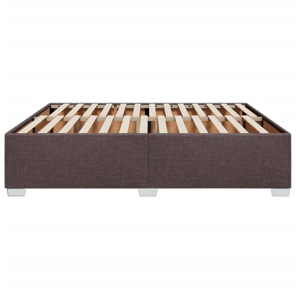 Cadre de lit sans matelas marron foncé 180x200 cm tissu - XIOS
