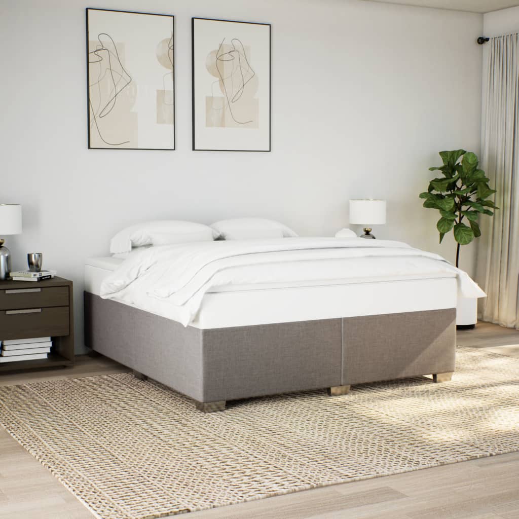 Cadre de lit sans matelas taupe 180x200 cm tissu - XIOS