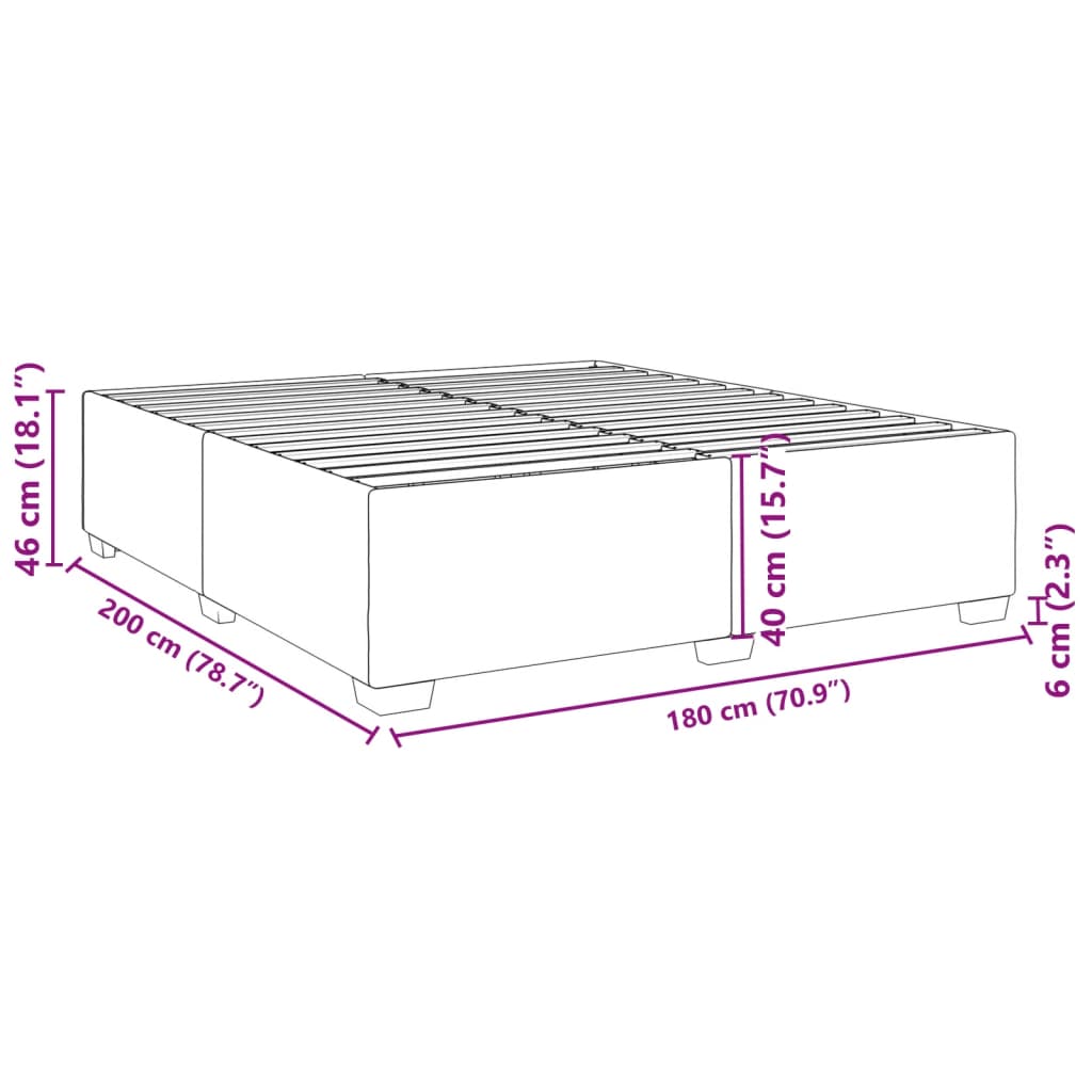 Cadre de lit sans matelas crème 180x200 cm tissu - XIOS
