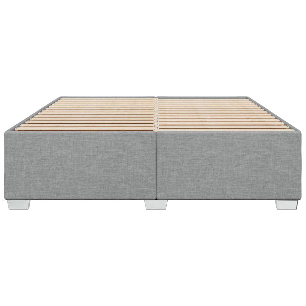 Cadre de lit sans matelas gris clair 200x200 cm tissu - XIOS