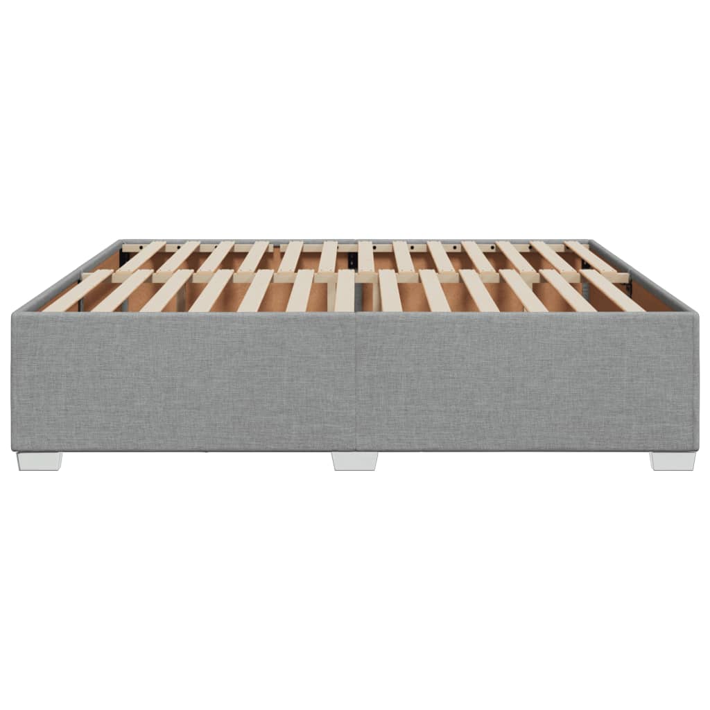 Cadre de lit sans matelas gris clair 200x200 cm tissu - XIOS