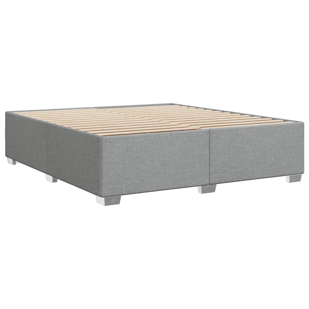 Cadre de lit sans matelas gris clair 200x200 cm tissu - XIOS