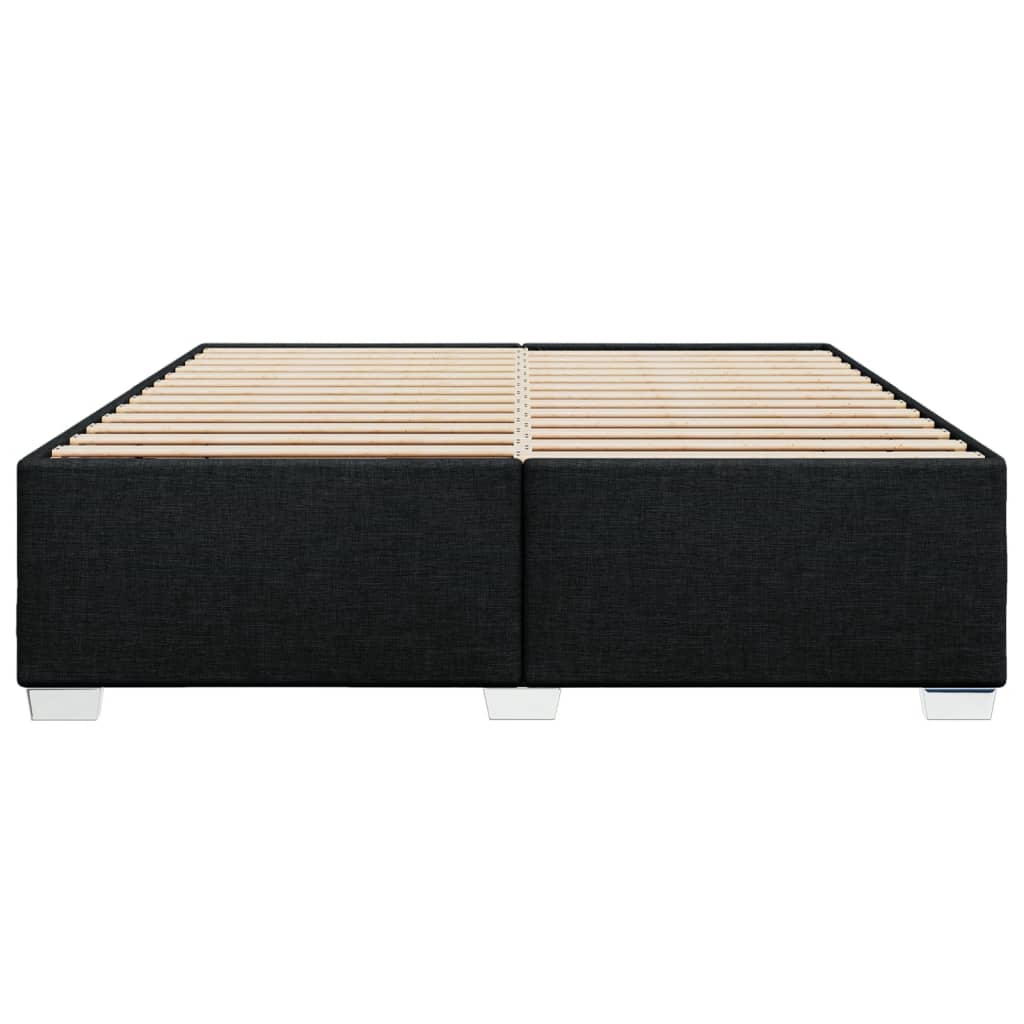 Cadre de lit sans matelas noir 200x200 cm tissu - XIOS