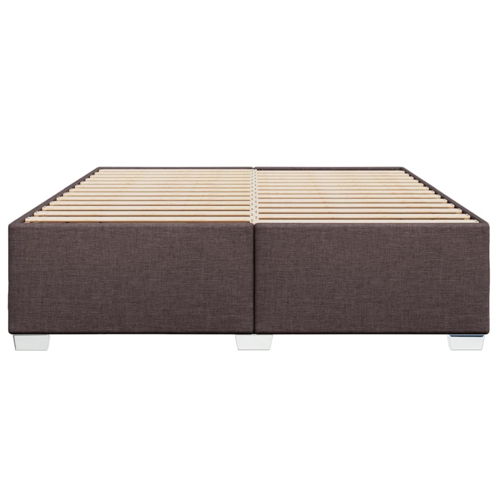 Cadre de lit sans matelas marron foncé 200x200 cm tissu - XIOS