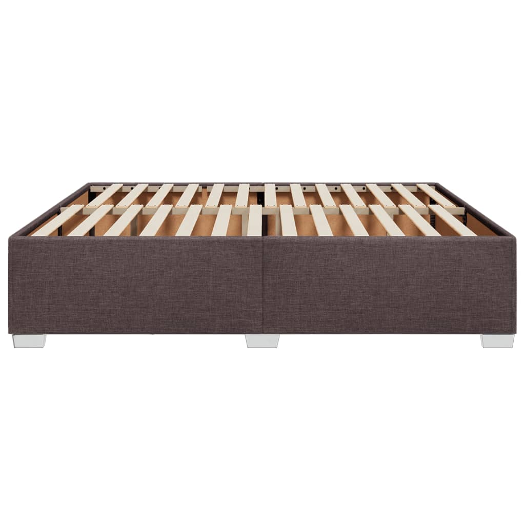 Cadre de lit sans matelas marron foncé 200x200 cm tissu - XIOS