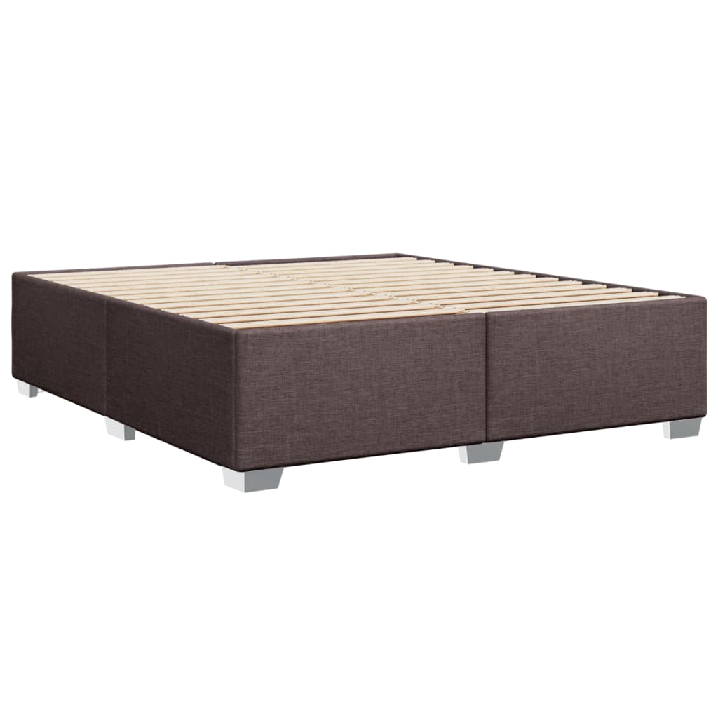 Cadre de lit sans matelas marron foncé 200x200 cm tissu - XIOS