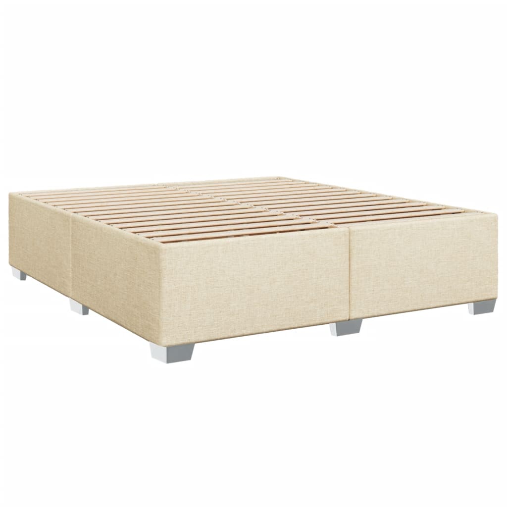 Cadre de lit sans matelas crème 200x200 cm tissu - XIOS