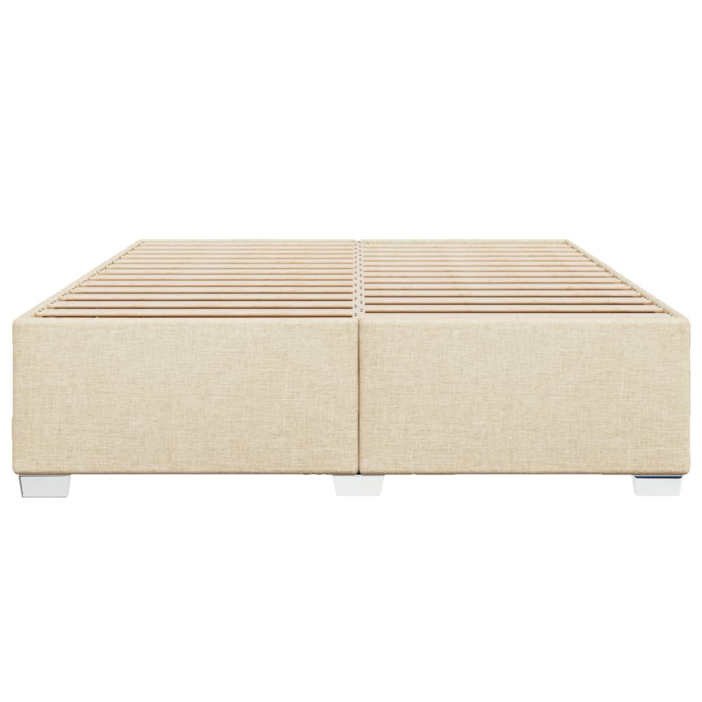 Cadre de lit sans matelas crème 200x200 cm tissu - XIOS