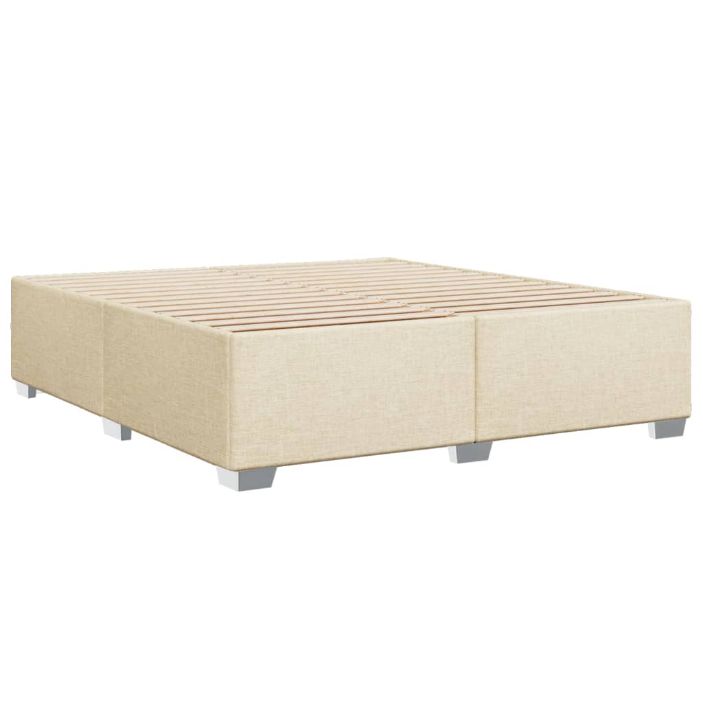 Cadre de lit sans matelas crème 200x200 cm tissu - XIOS
