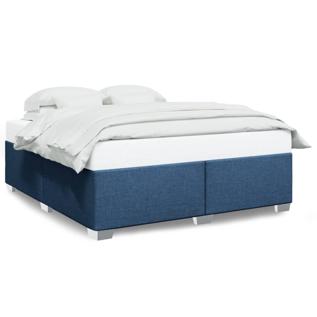 Cadre de lit sans matelas bleu 200x200 cm tissu - XIOS