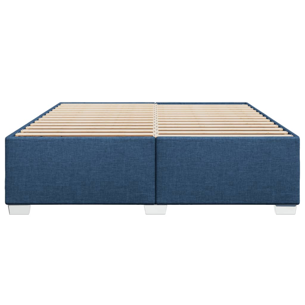 Cadre de lit sans matelas bleu 200x200 cm tissu - XIOS