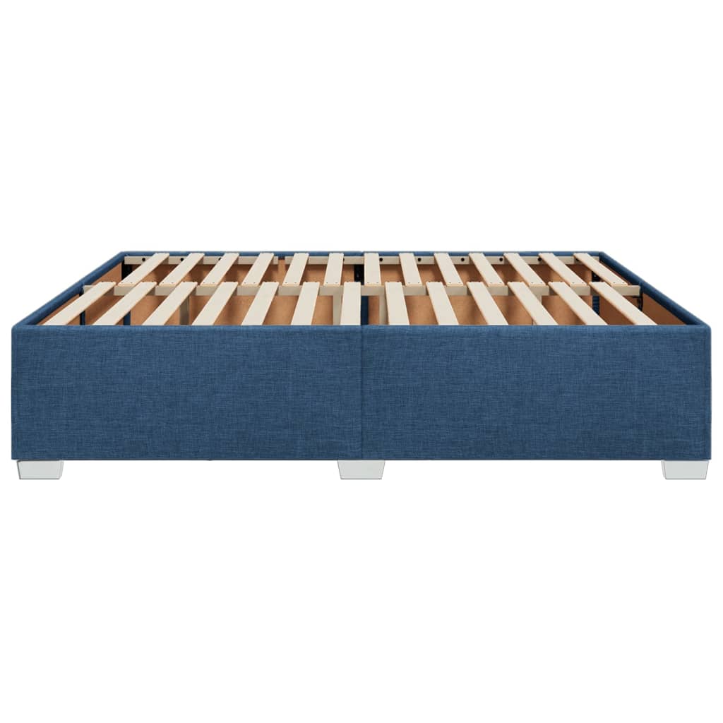 Cadre de lit sans matelas bleu 200x200 cm tissu - XIOS