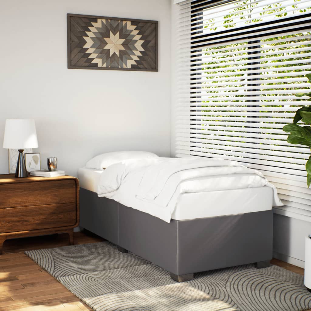 Cadre de lit sans matelas gris 80x200 cm similicuir - XIOS