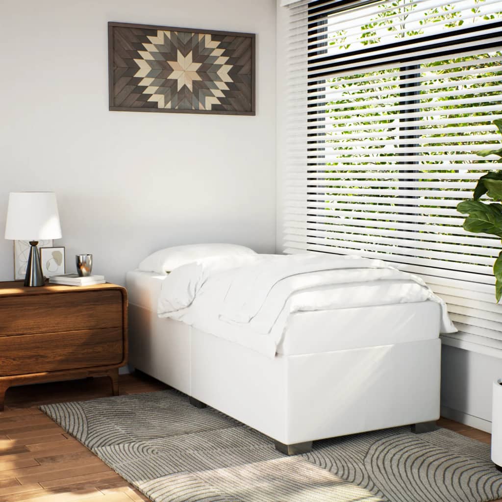 Cadre de lit sans matelas blanc 90x190 cm similicuir - XIOS