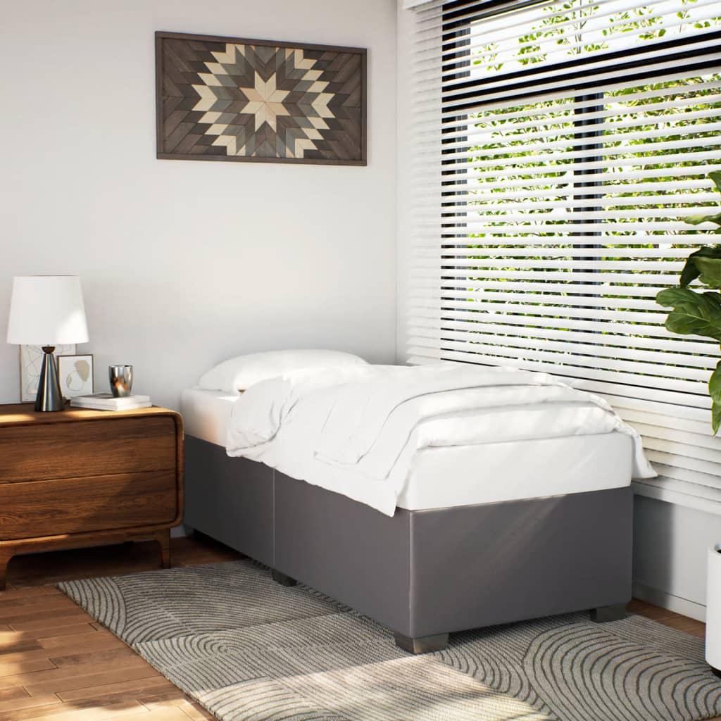 Cadre de lit sans matelas gris 90x190 cm similicuir - XIOS