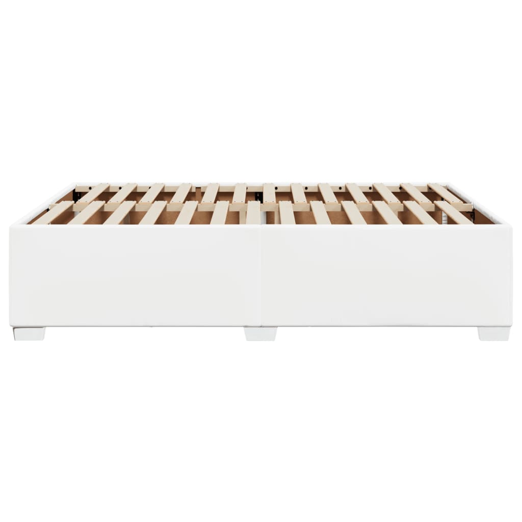 Cadre de lit sans matelas blanc 140x190 cm similicuir - XIOS