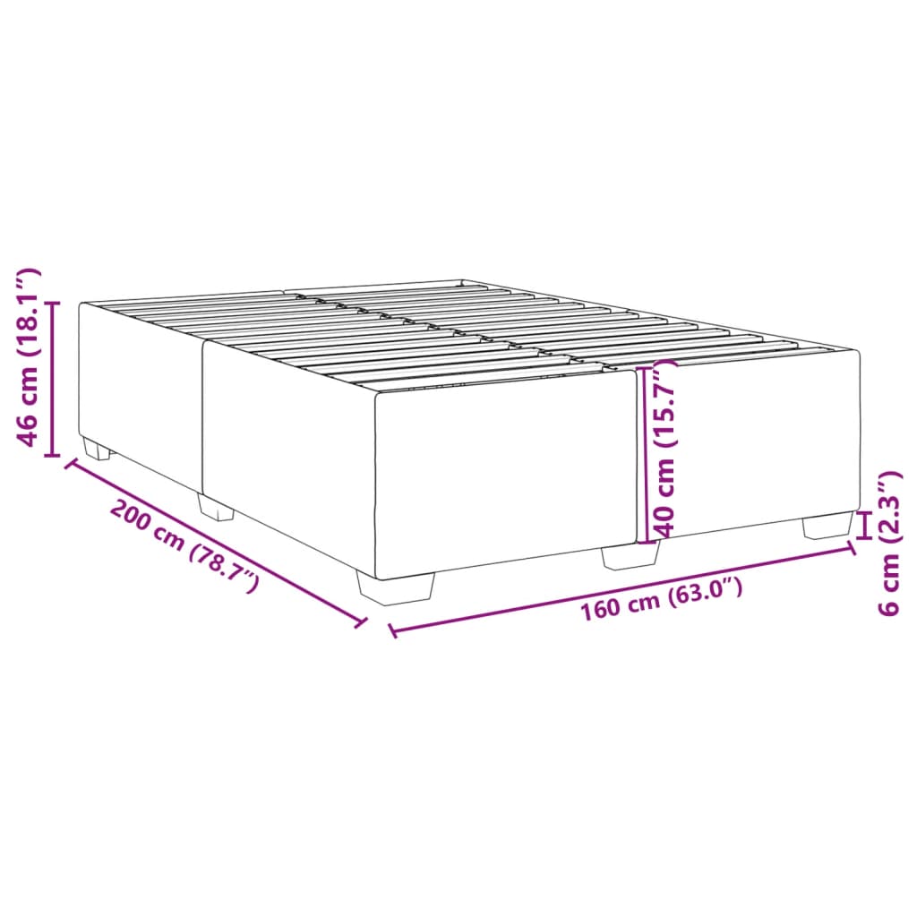 Cadre de lit sans matelas noir 160x200 cm similicuir - XIOS