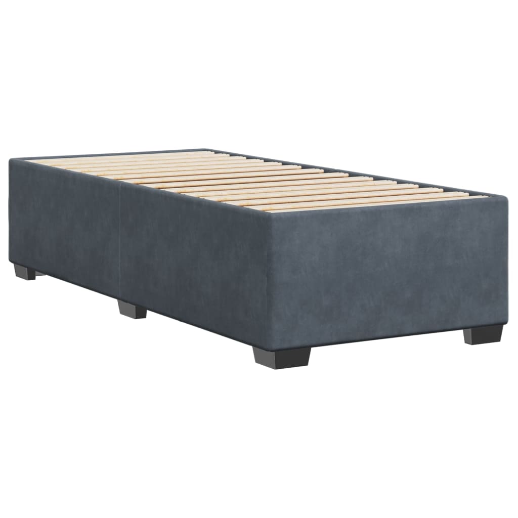 Cadre de lit sans matelas gris foncé 80x200 cm velours - XIOS