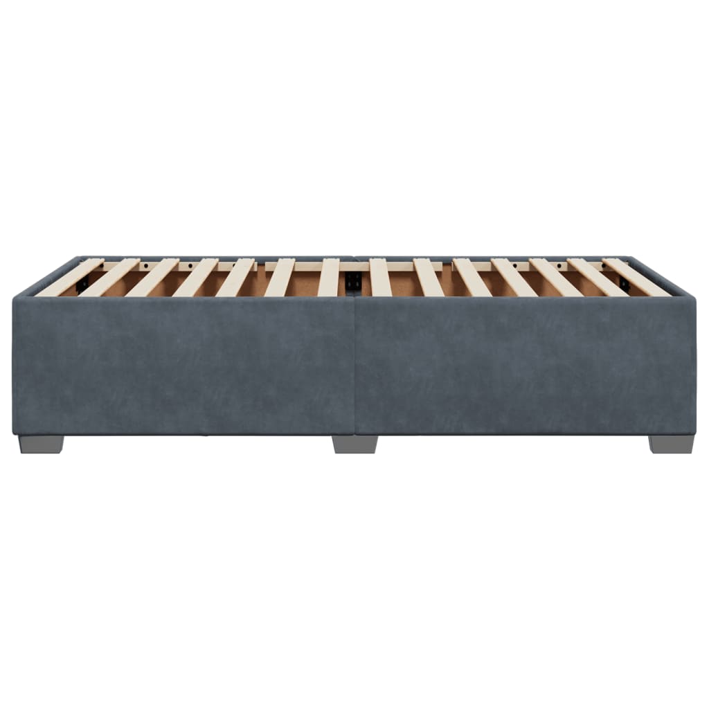 Cadre de lit sans matelas gris foncé 80x200 cm velours - XIOS