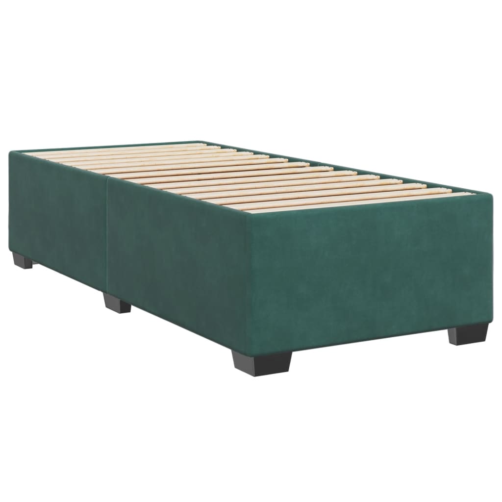 Cadre de lit sans matelas vert foncé 80x200 cm velours - XIOS