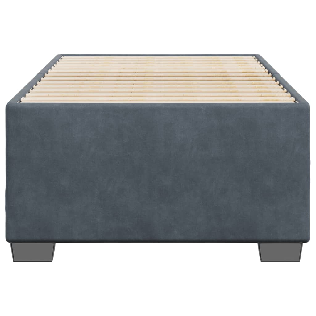 Cadre de lit sans matelas gris foncé 90x190 cm velours - XIOS