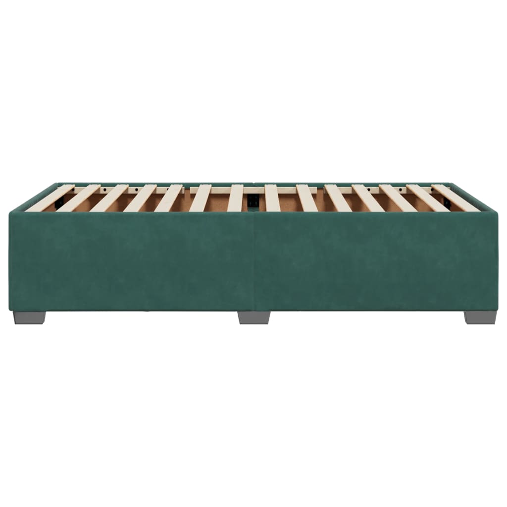 Cadre de lit sans matelas vert foncé 100x200 cm velours - XIOS