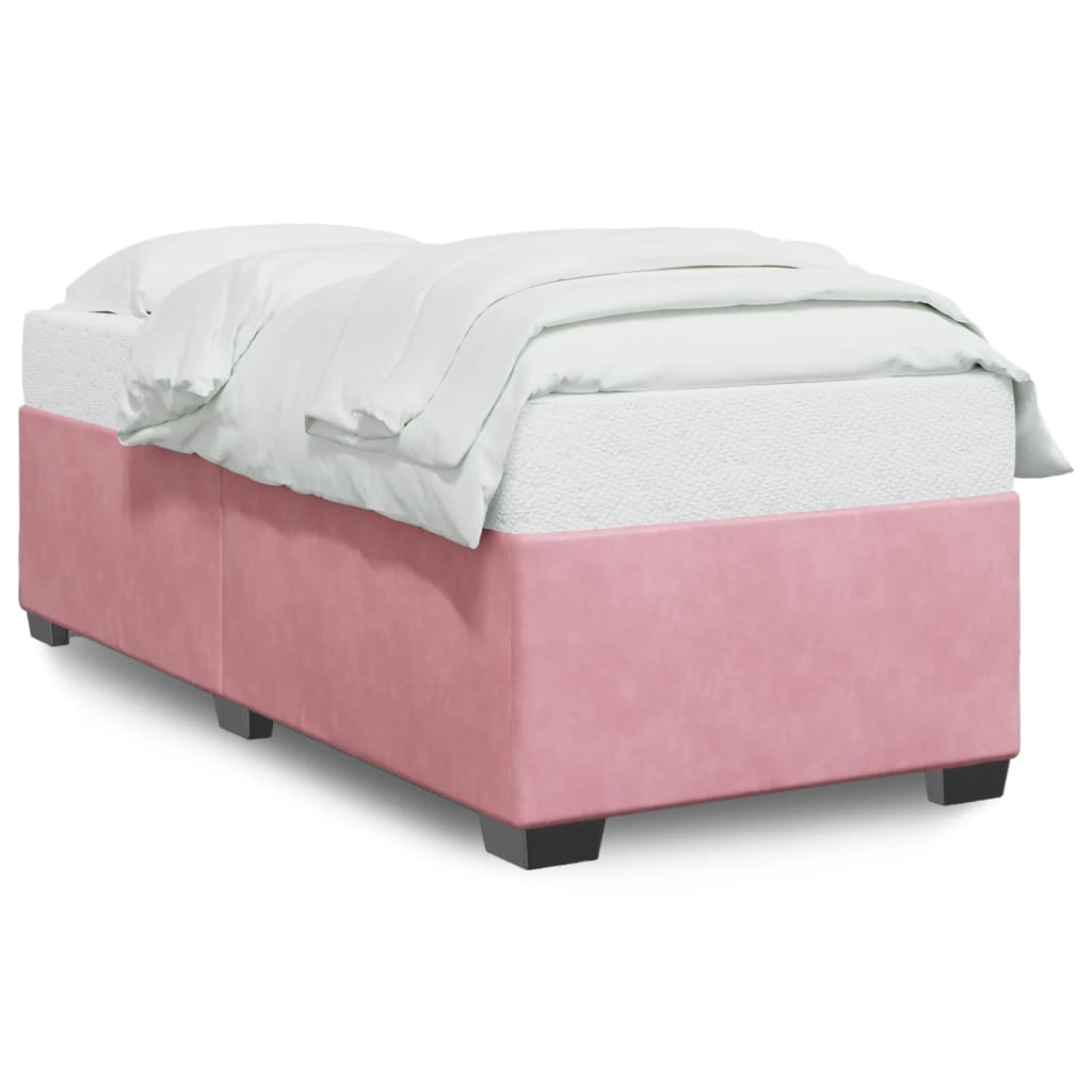 Cadre de lit sans matelas rose 100x200 cm velours - XIOS