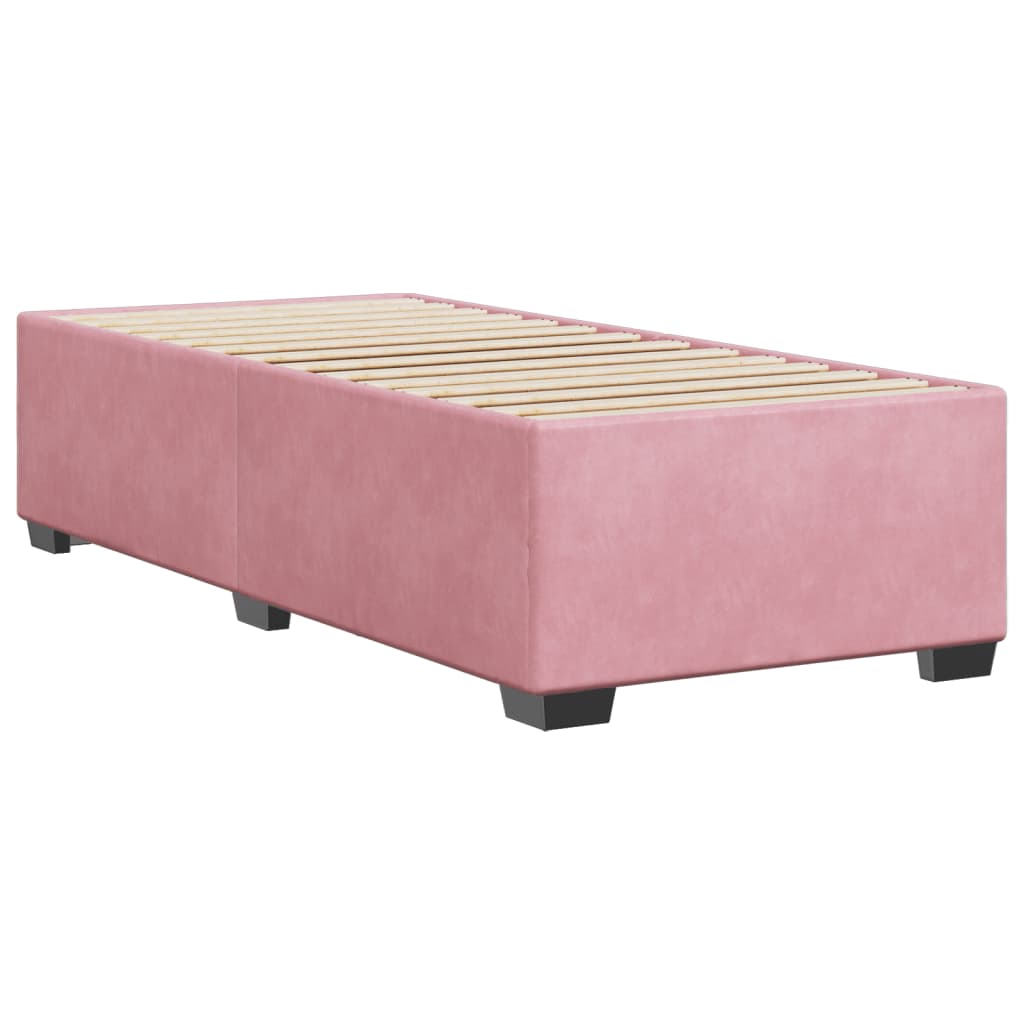 Cadre de lit sans matelas rose 100x200 cm velours - XIOS