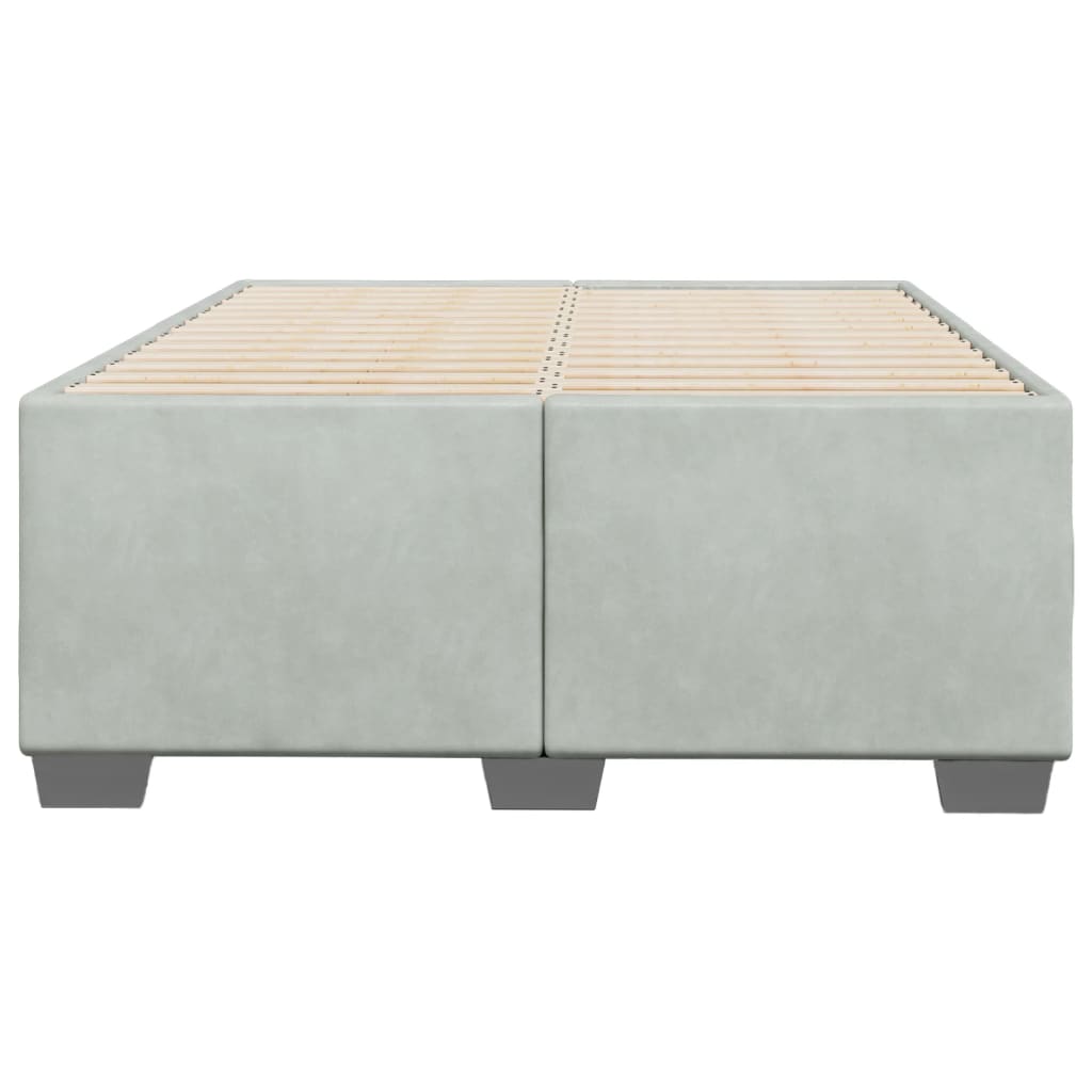 Cadre de lit sans matelas gris clair 120x190 cm velours - XIOS