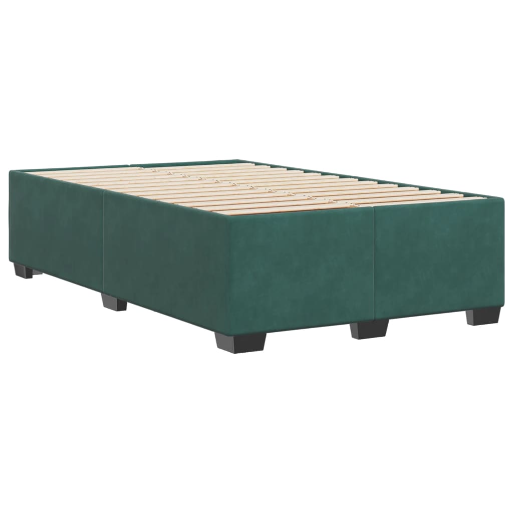 Cadre de lit sans matelas vert foncé 120x190 cm velours - XIOS