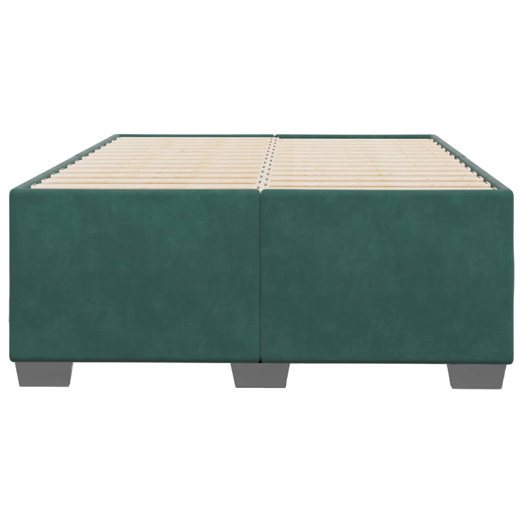 Cadre de lit sans matelas vert foncé 120x190 cm velours - XIOS