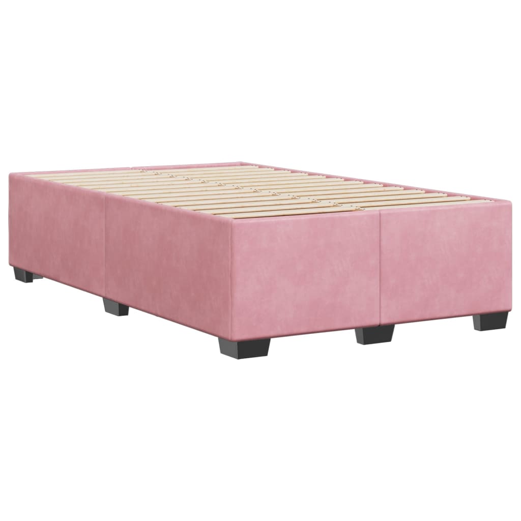 Cadre de lit sans matelas rose 120x190 cm velours - XIOS