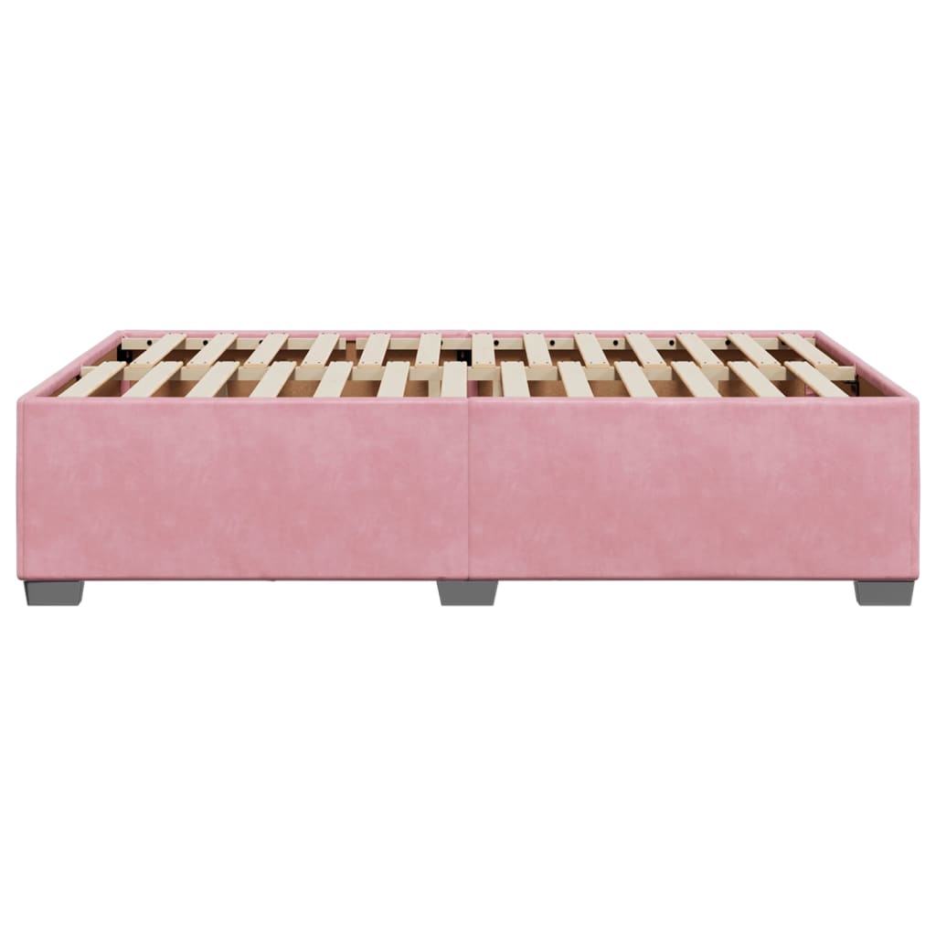 Cadre de lit sans matelas rose 120x190 cm velours - XIOS