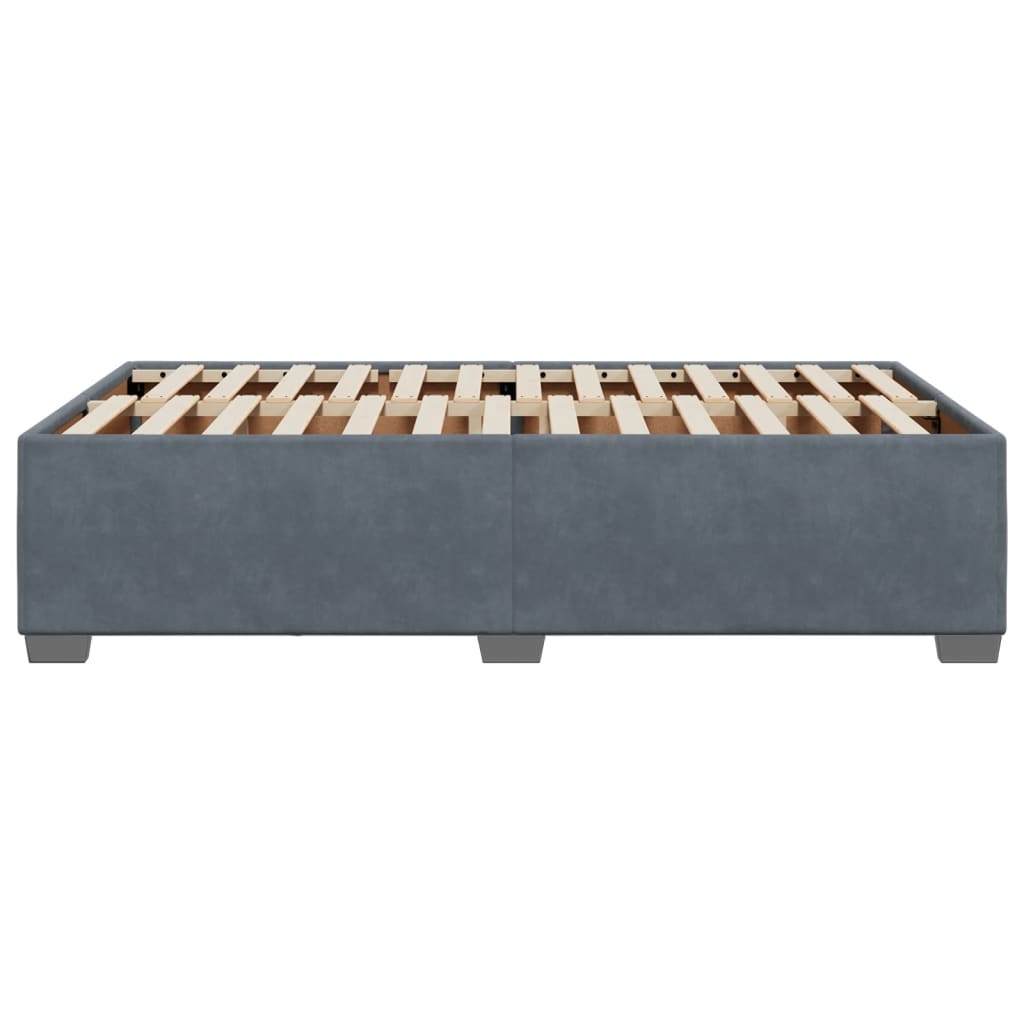 Cadre de lit sans matelas gris foncé 120x200 cm velours - XIOS