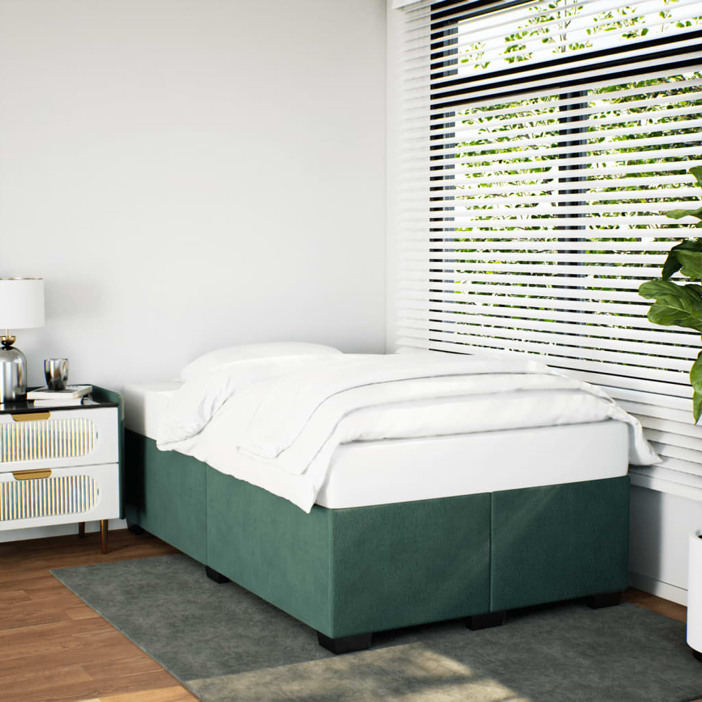 Cadre de lit sans matelas vert foncé 120x200 cm velours - XIOS