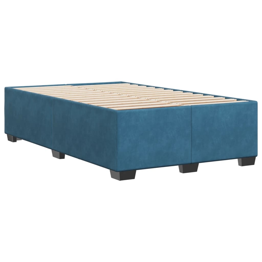 Cadre de lit sans matelas bleu 120x200 cm velours - XIOS