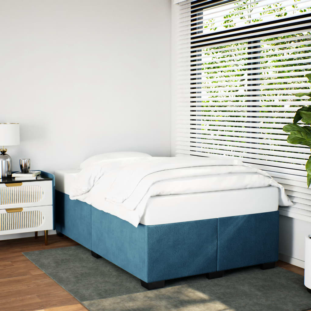 Cadre de lit sans matelas bleu 120x200 cm velours - XIOS