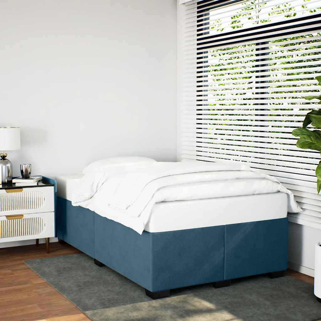 Cadre de lit sans matelas bleu 120x200 cm velours - XIOS
