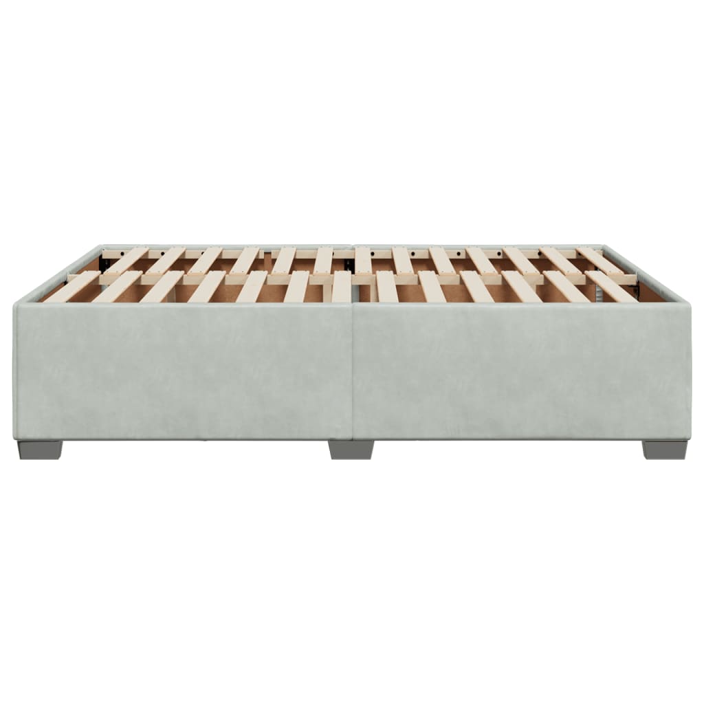 Cadre de lit sans matelas gris clair 140x190 cm velours - XIOS