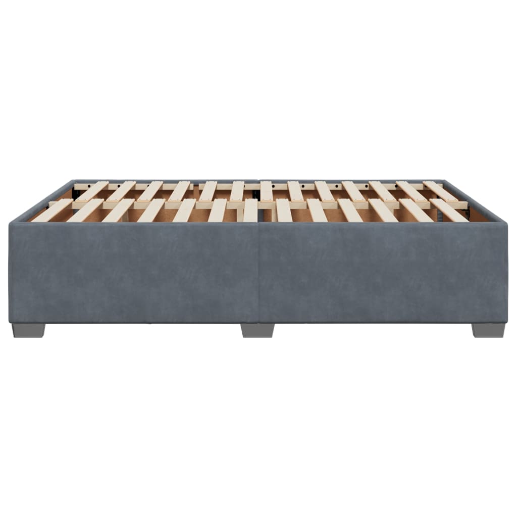 Cadre de lit sans matelas gris foncé 140x190 cm velours - XIOS