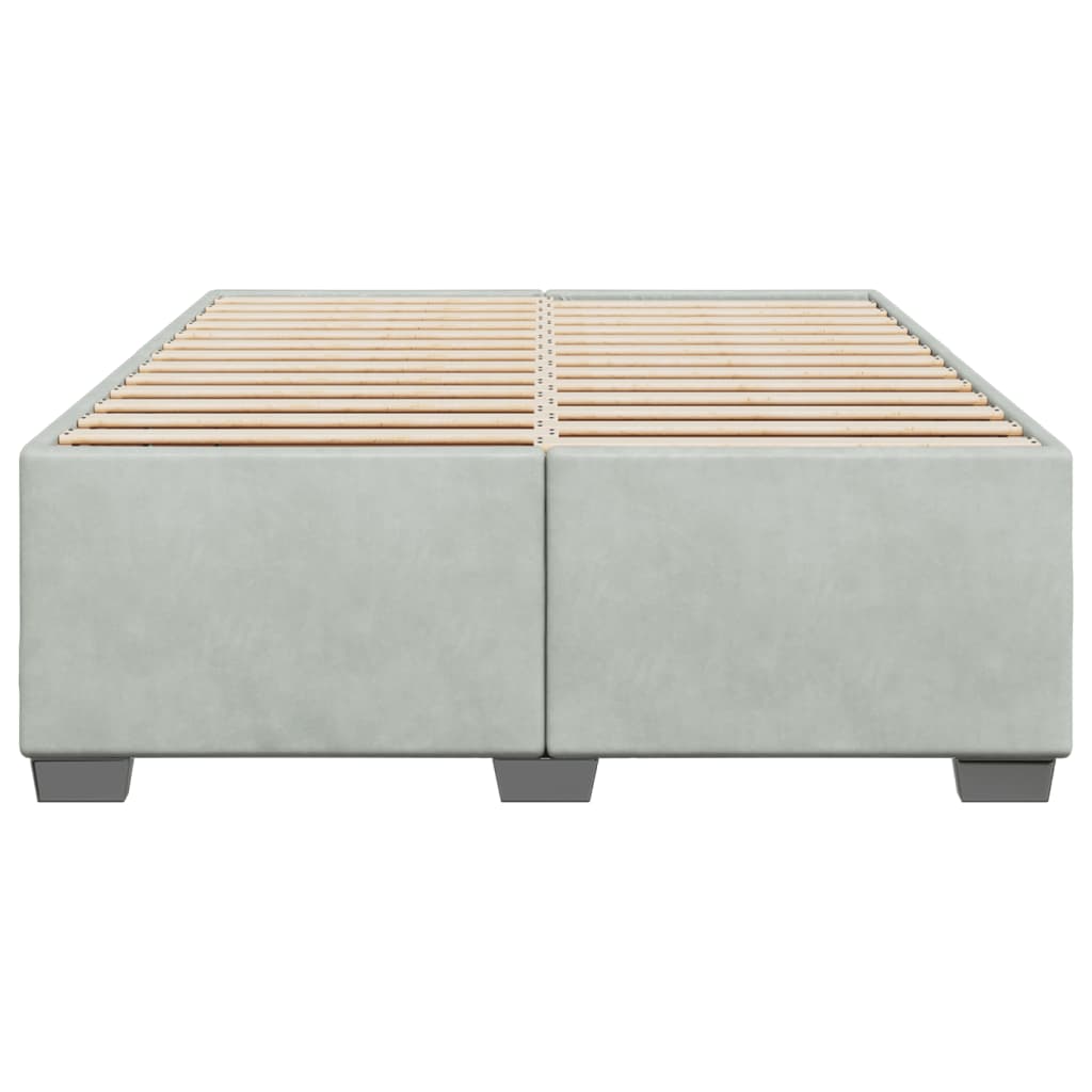 Cadre de lit sans matelas gris clair 140x200 cm velours - XIOS