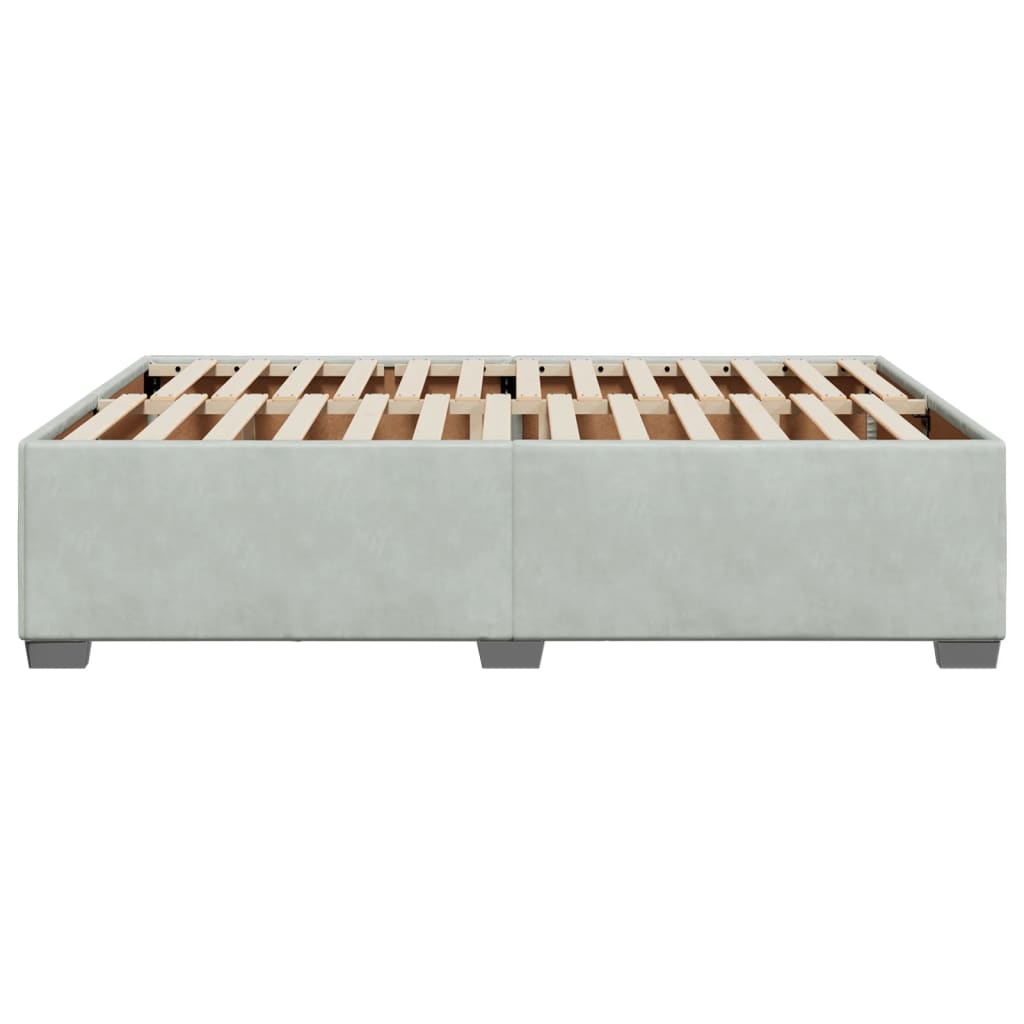 Cadre de lit sans matelas gris clair 140x200 cm velours - XIOS