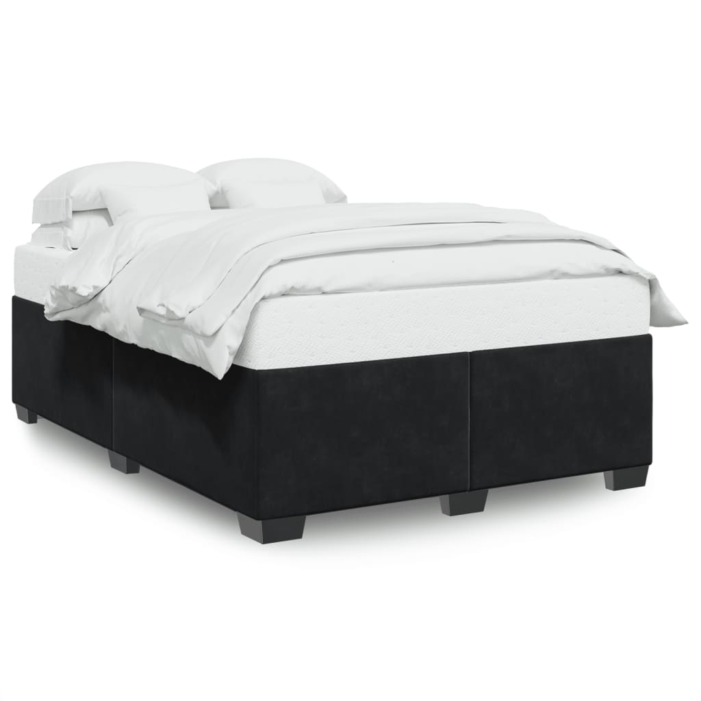 Cadre de lit sans matelas noir 140x200 cm velours - XIOS