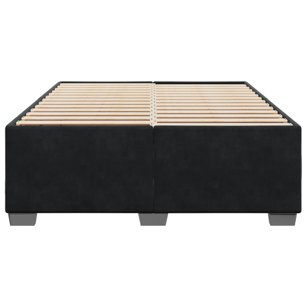 Cadre de lit sans matelas noir 140x200 cm velours - XIOS