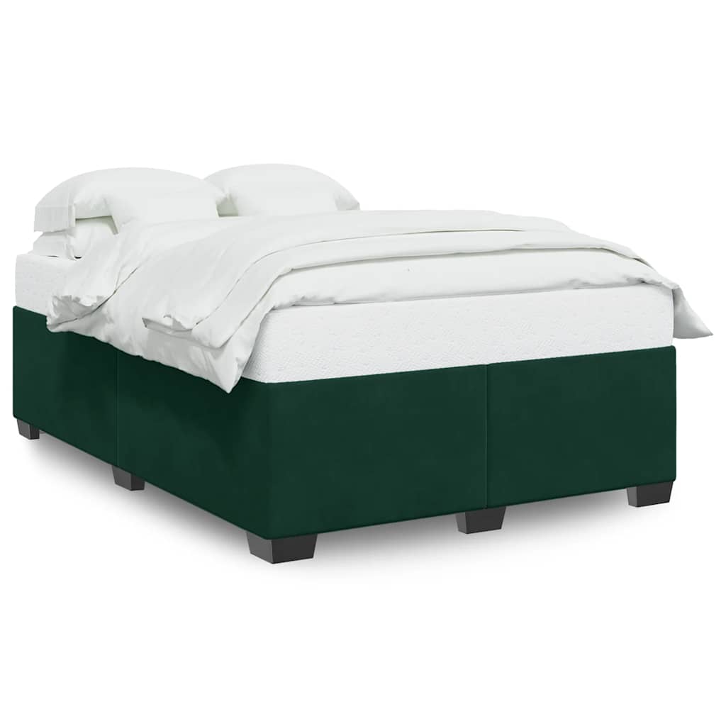 Cadre de lit sans matelas vert foncé 140x200 cm velours - XIOS