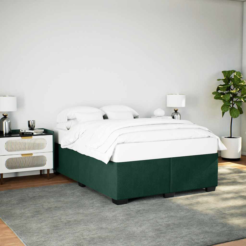 Cadre de lit sans matelas vert foncé 140x200 cm velours - XIOS